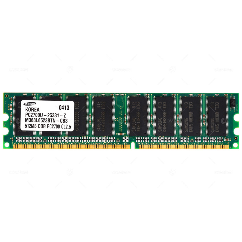 M368L6523BTN-CB3 SAMSUNG MEMORY 512MB DDR PC2700U 333MHZ 184 PIN CL2.5 NON ECC UNBUFFERED DIMM -